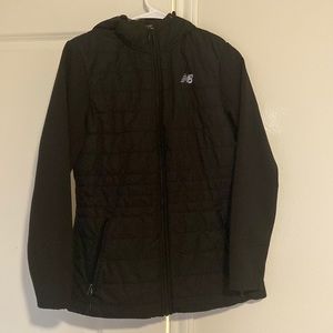 New balance black fleece lined rain proof windbreaker jacket. size small